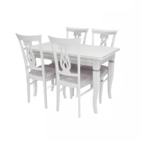 Набор мебели для кухни Leset Дакота 1Р + Юта (Белый патина серебро)
